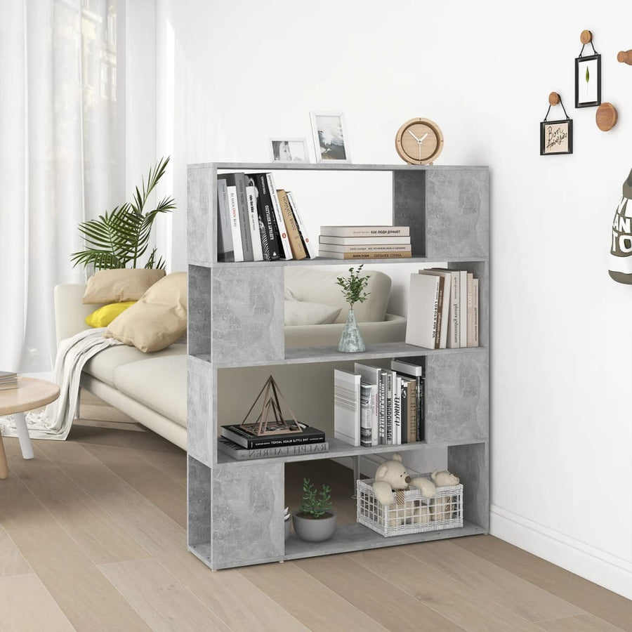 Boekenkast/kamerscherm 100x24x124 cm betongrijs Betongrijs