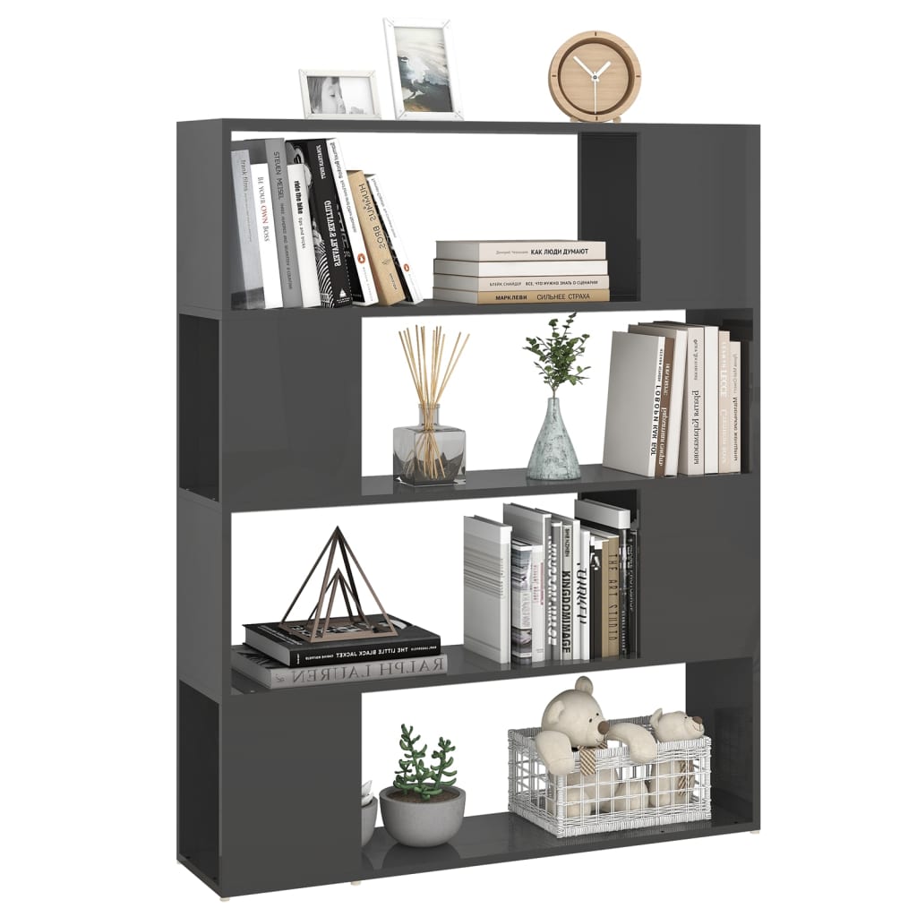 Boekenkast/Kamerscherm 00X24X24 Cm Hoogglans grijs