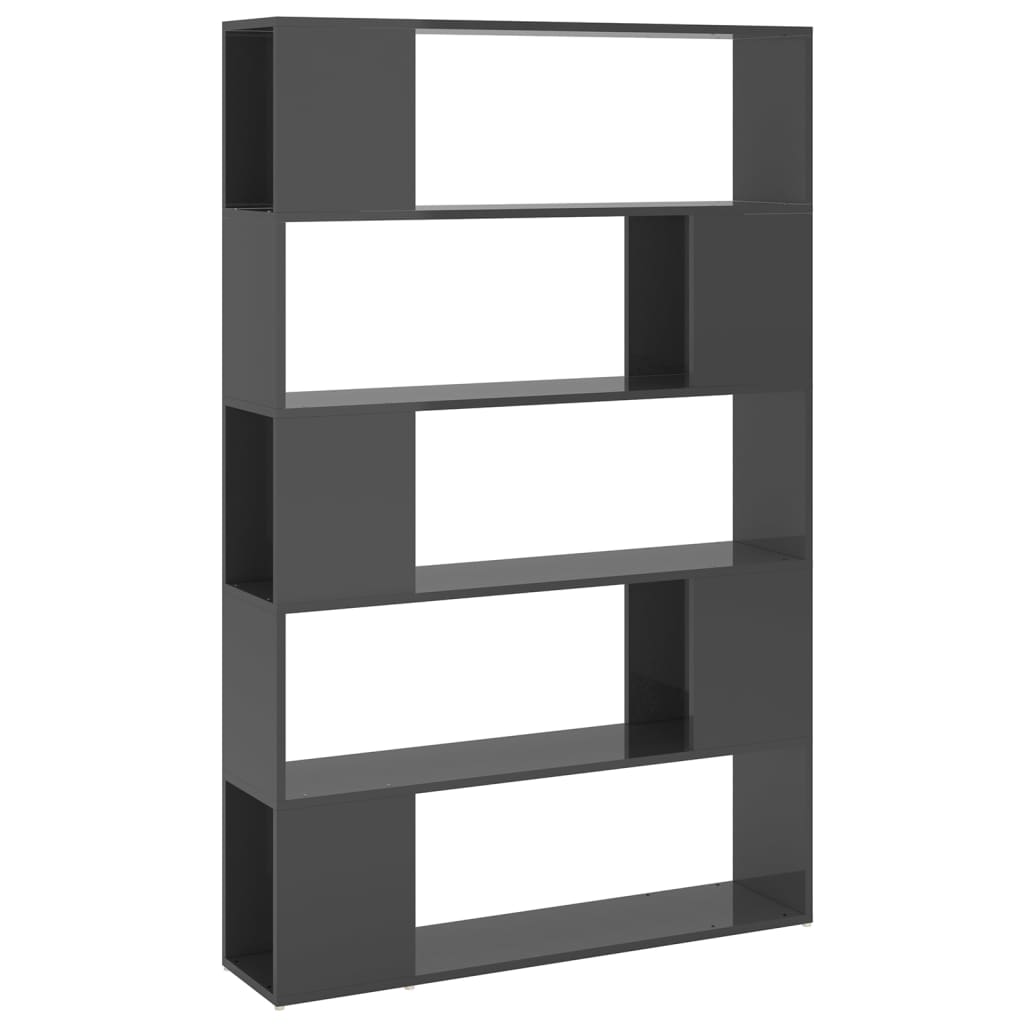 Boekenkast/kamerscherm bewerkt hout hoogglans grijs