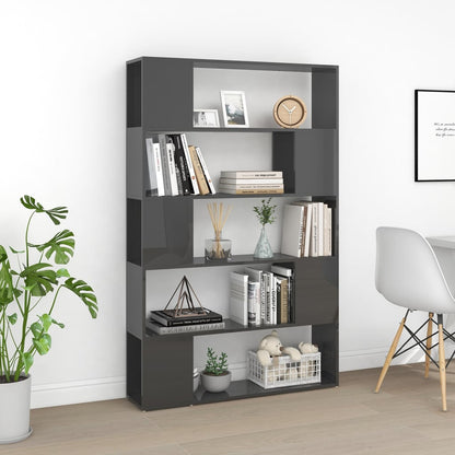 Boekenkast/kamerscherm bewerkt hout hoogglans grijs