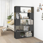Bookcase/room divider carved wood high-gloss grey