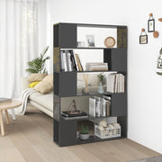 Boekenkast kamerverdeler 100x24x155 cm hoogglans grijs