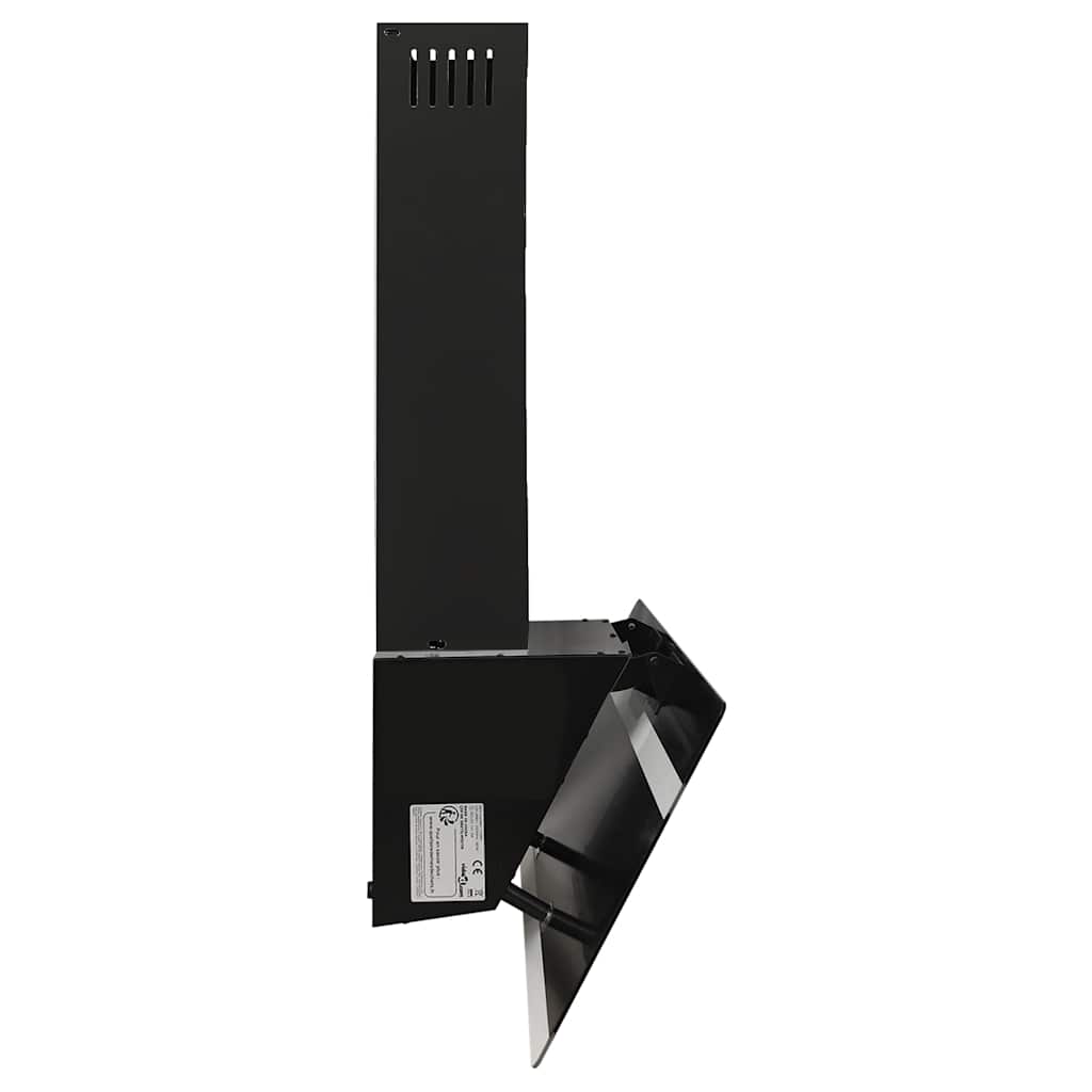 Wandafzuigkap 90 cm staal en gehard glas zwart