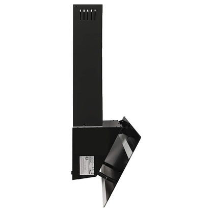 Wandafzuigkap 90 cm staal en gehard glas zwart