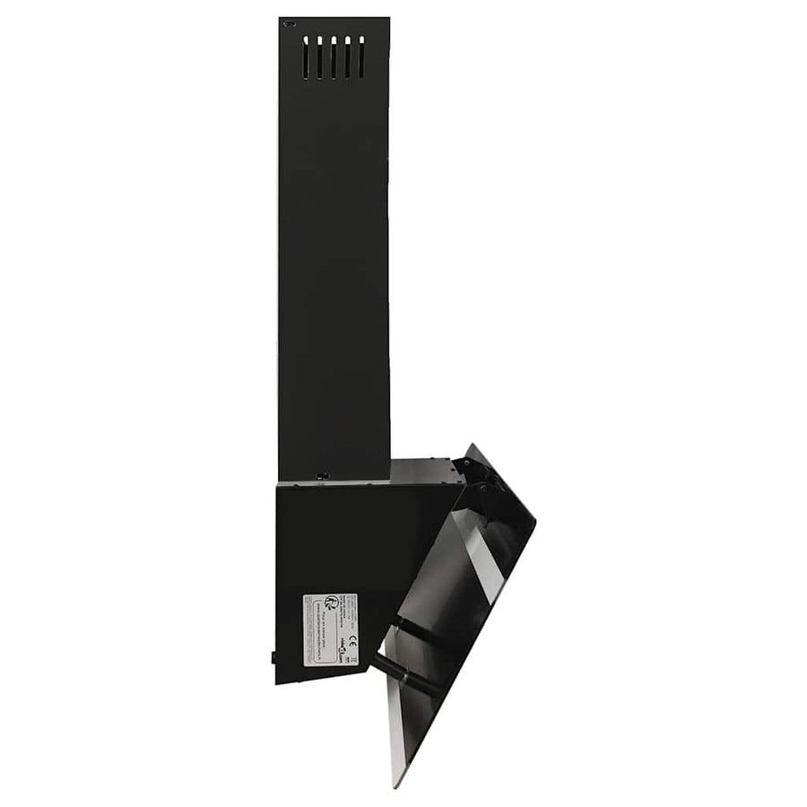 Wandafzuigkap 90 cm staal en gehard glas zwart