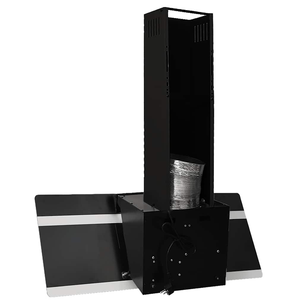 Wandafzuigkap 90 cm staal en gehard glas zwart