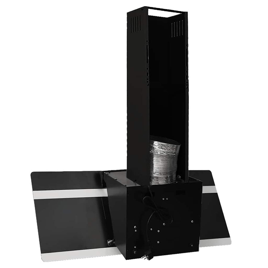 Wandafzuigkap 90 cm staal en gehard glas zwart