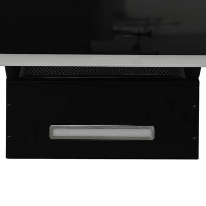 Wandafzuigkap 90 cm staal en gehard glas zwart