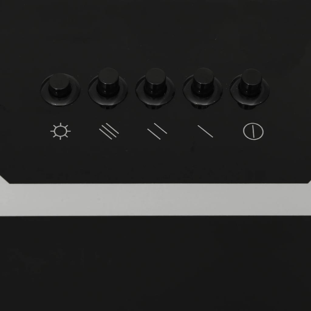 Wandafzuigkap 90 Cm Staal En Gehard Glas 90 x 33 x 93.5 cm Zwart