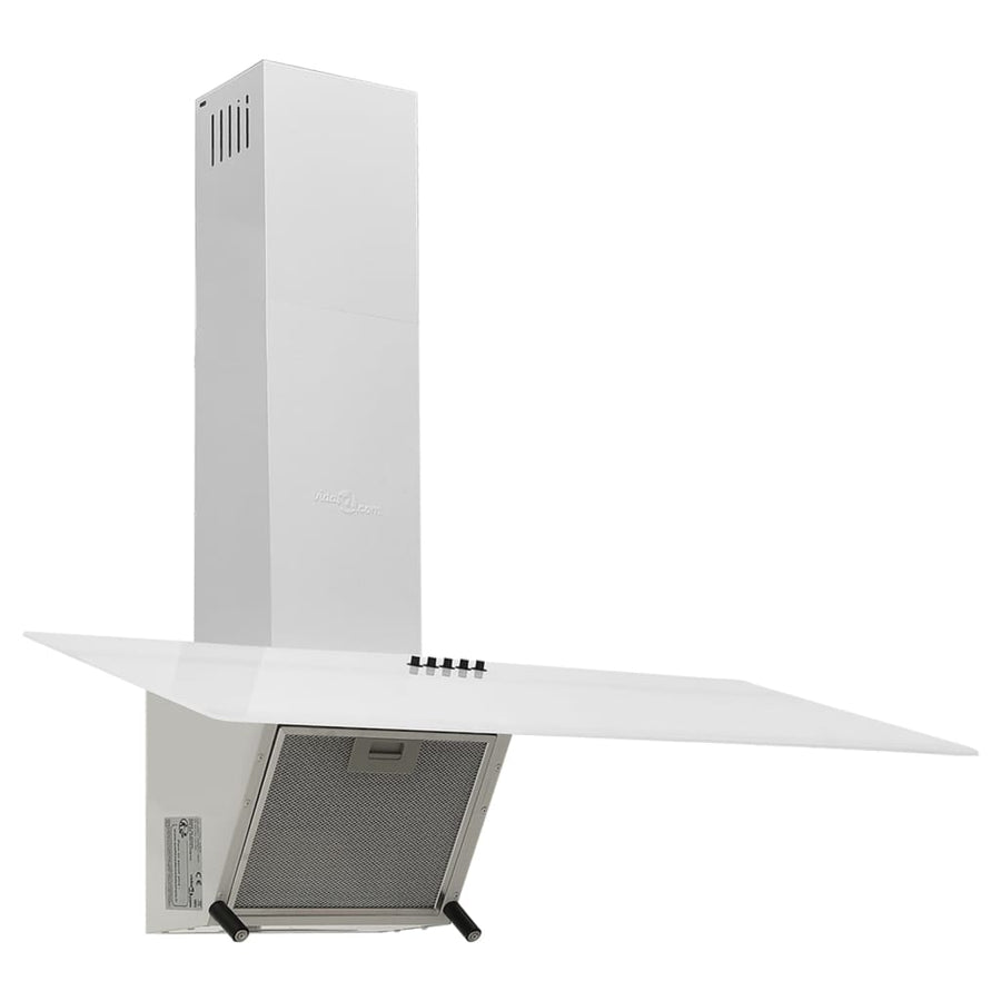 Wandafzuigkap 90 Cm Staal En Gehard Glas 90 x 33 x 93.5 cm Wit