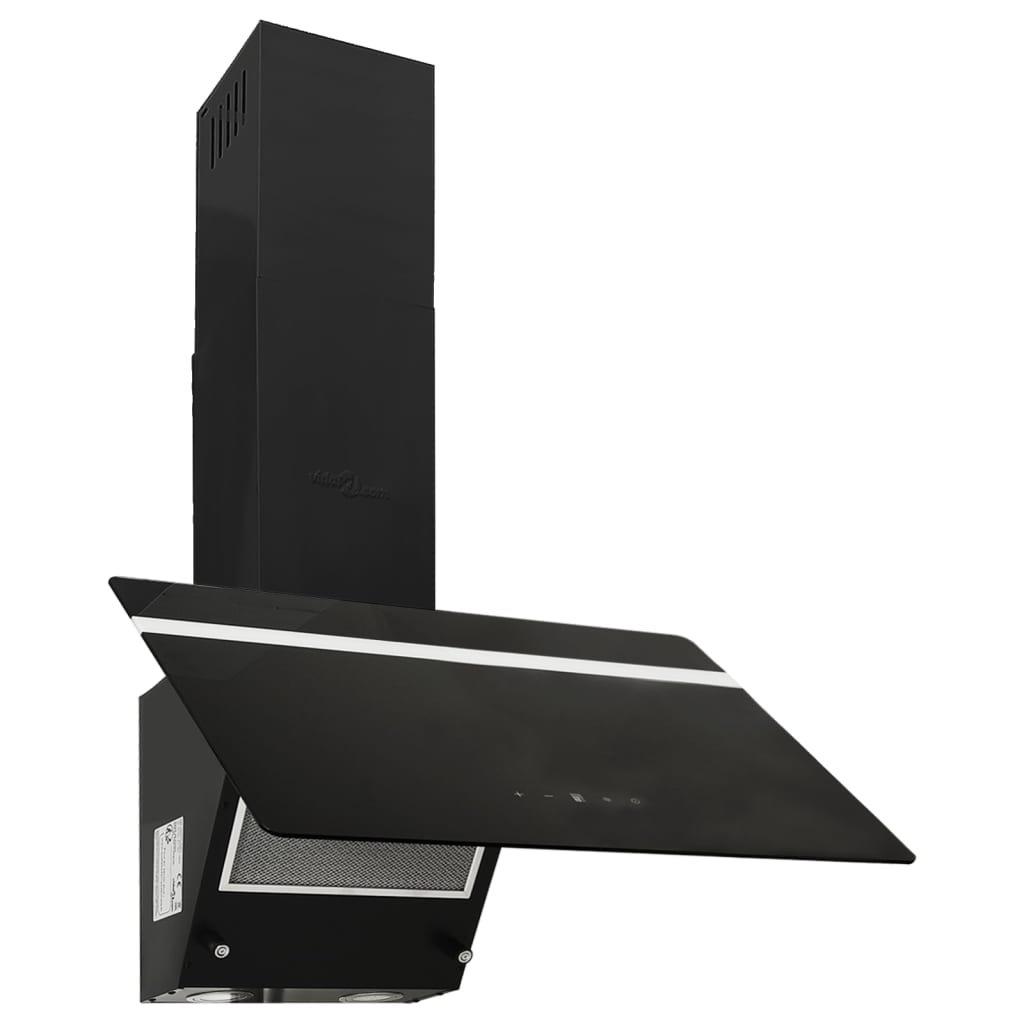 Wandafzuigkap 60 Cm Staal En Gehard Glas 60 x 33.5 x 108 cm Zwart