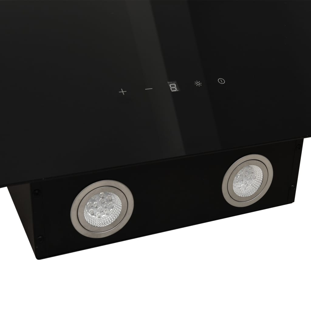 Wandafzuigkap 60 Cm Staal En Gehard Glas 60 x 33.5 x 108 cm Zwart