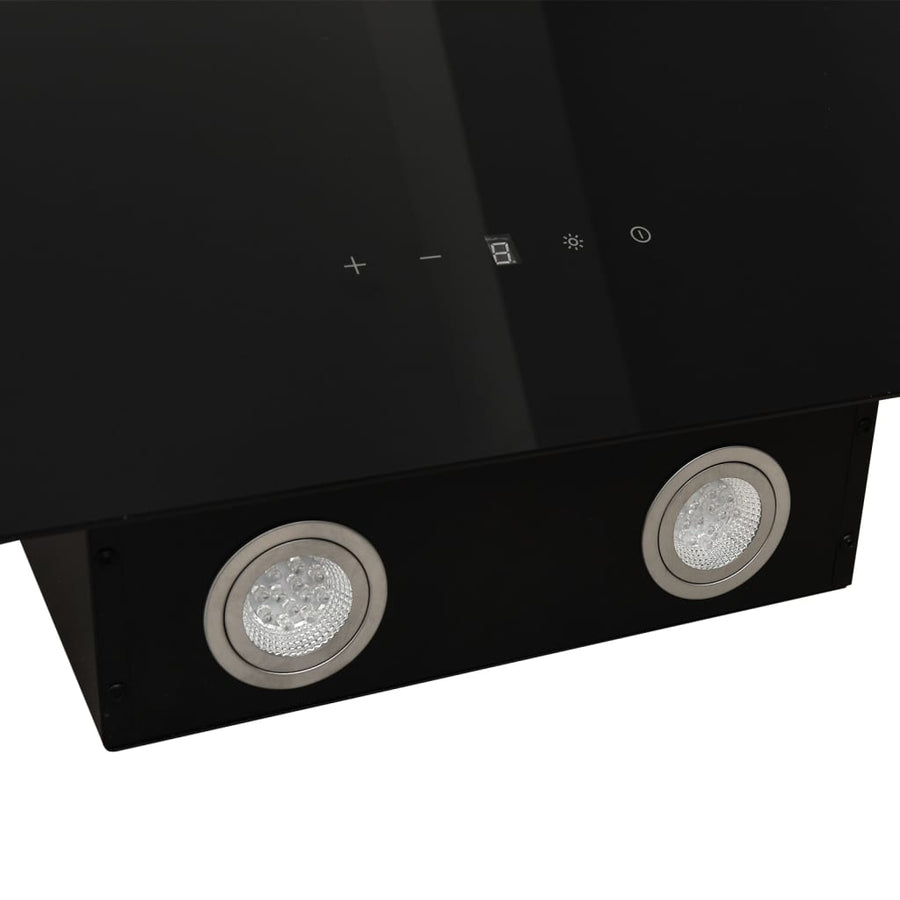 Wandafzuigkap 60 Cm Staal En Gehard Glas 60 x 33.5 x 108 cm Zwart