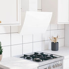 Wall mounted cooker hood 60 cm steel and tempered glass white