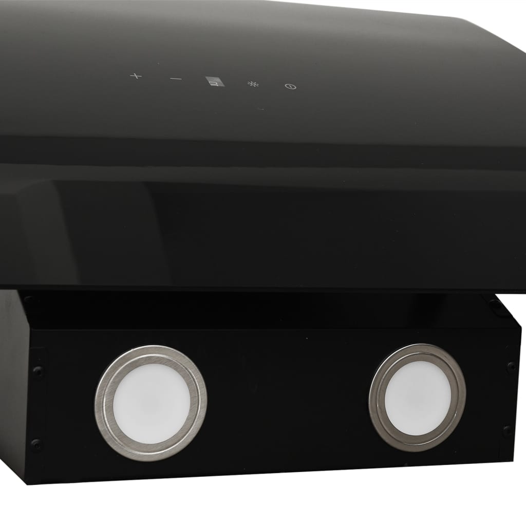 Wandafzuigkap 90 Cm Staal En Gehard Glas 90 x 31 x 108 cm Zwart