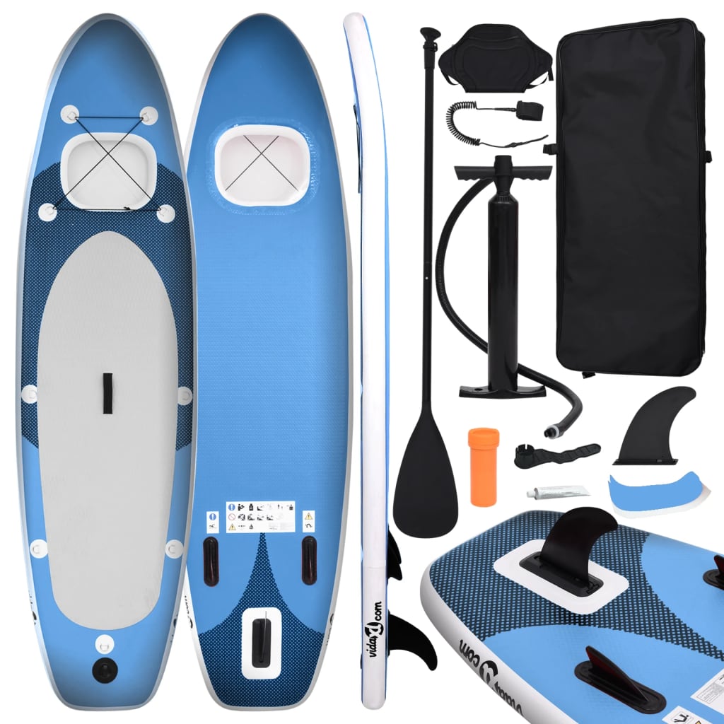 Stand Up Paddleboardset Opblaasbaar 300 x 76 x 10 cm Zeeblauw