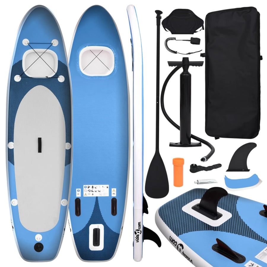 Stand Up Paddleboardset Opblaasbaar 300 x 76 x 10 cm Zeeblauw