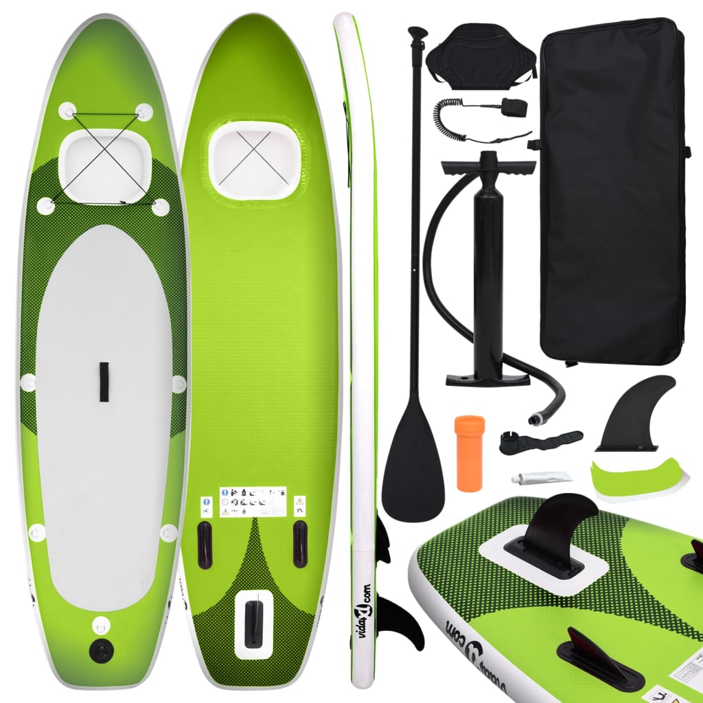 Stand Up Paddleboardset Opblaasbaar 300 x 76 x 10 cm Groen