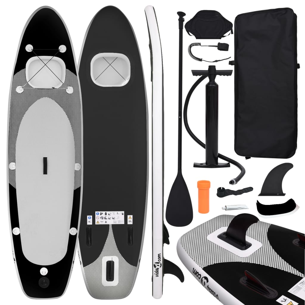 Stand Up Paddleboardset Opblaasbaar 300 x 76 x 10 cm Zwart