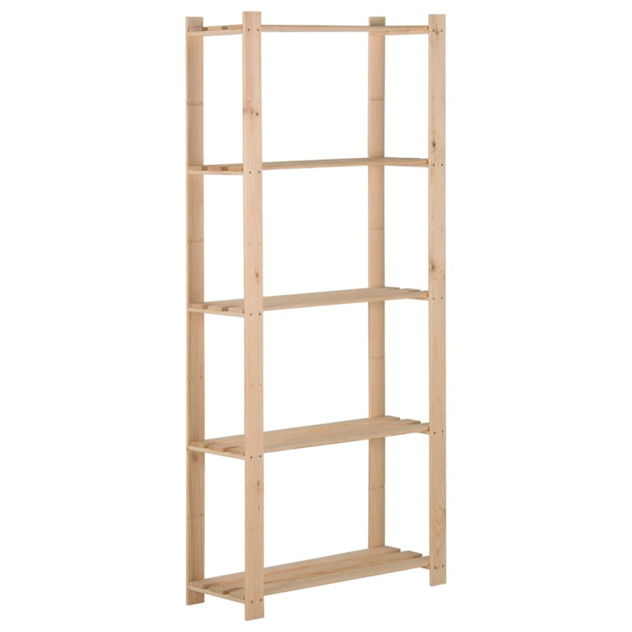 Opbergrek 5-Laags 80X28,5X70 Cm Massief Grenenhout 80 x 28.5 x 170 cm Naturel