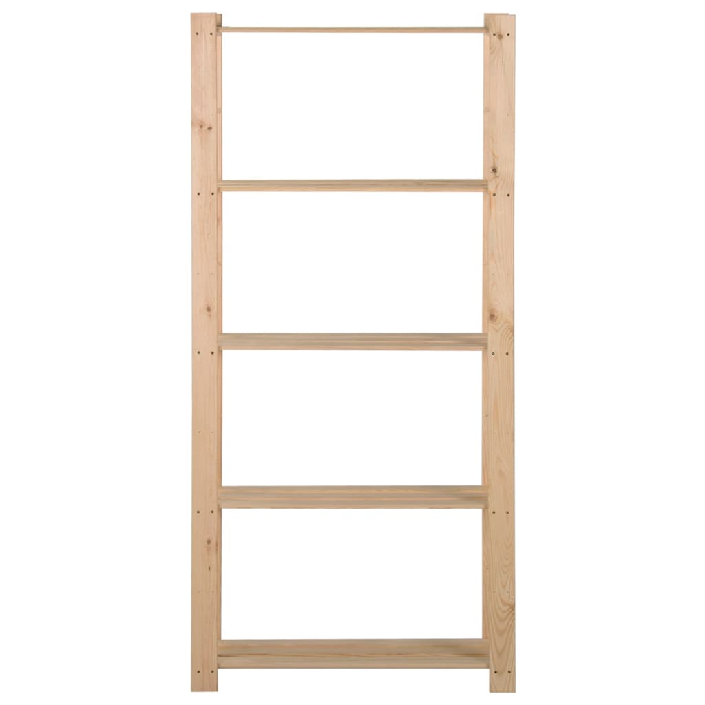 Opbergrek 5-Laags 80X28,5X70 Cm Massief Grenenhout 80 x 28.5 x 170 cm Naturel