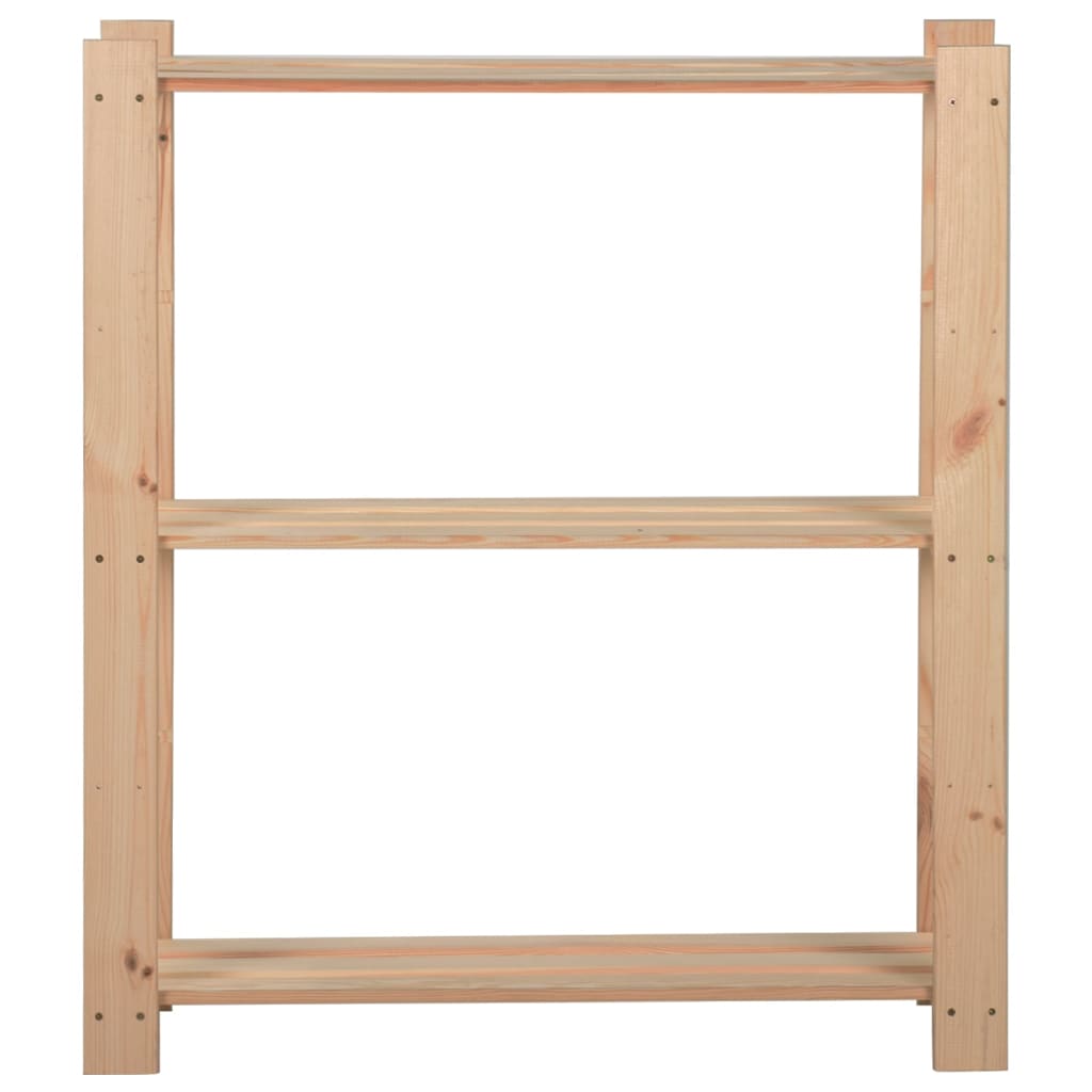 Opbergrek 3-Laags 80X28,5X90 Cm Massief Grenenhout 80 x 28.5 x 90 cm Naturel