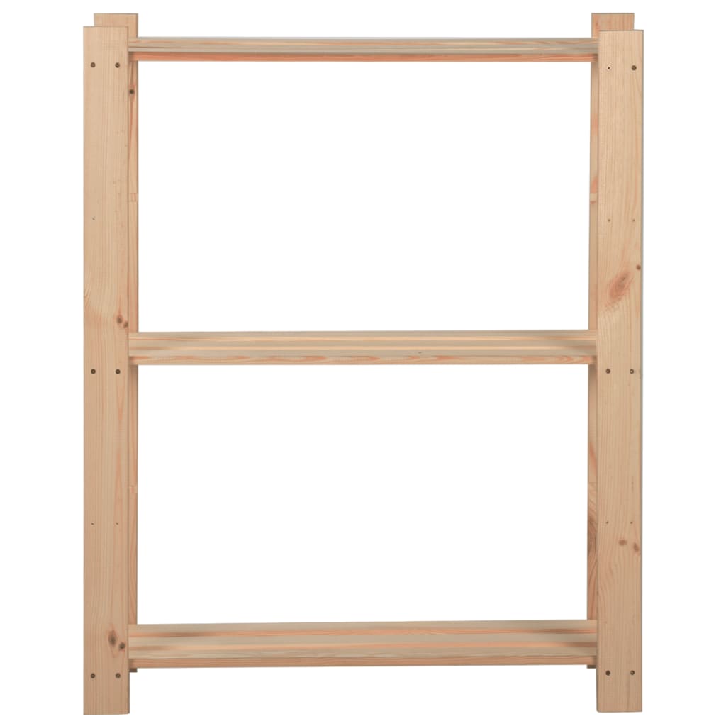 Opbergrek 3-Laags 60X28,5X90 Cm Massief Grenenhout 60 x 28.5 x 90 cm Naturel