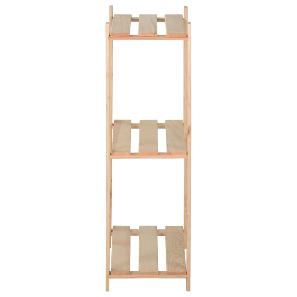 Opbergrek 3-Laags 60X28,5X90 Cm Massief Grenenhout 60 x 28.5 x 90 cm Naturel