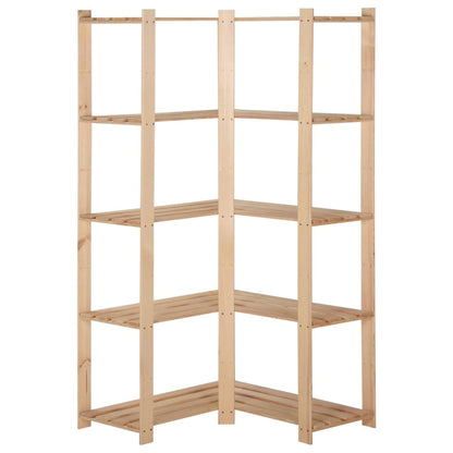 Hoekopbergrek 5-Laags 82,5X82,5X170 Cm Massief Grenenhout