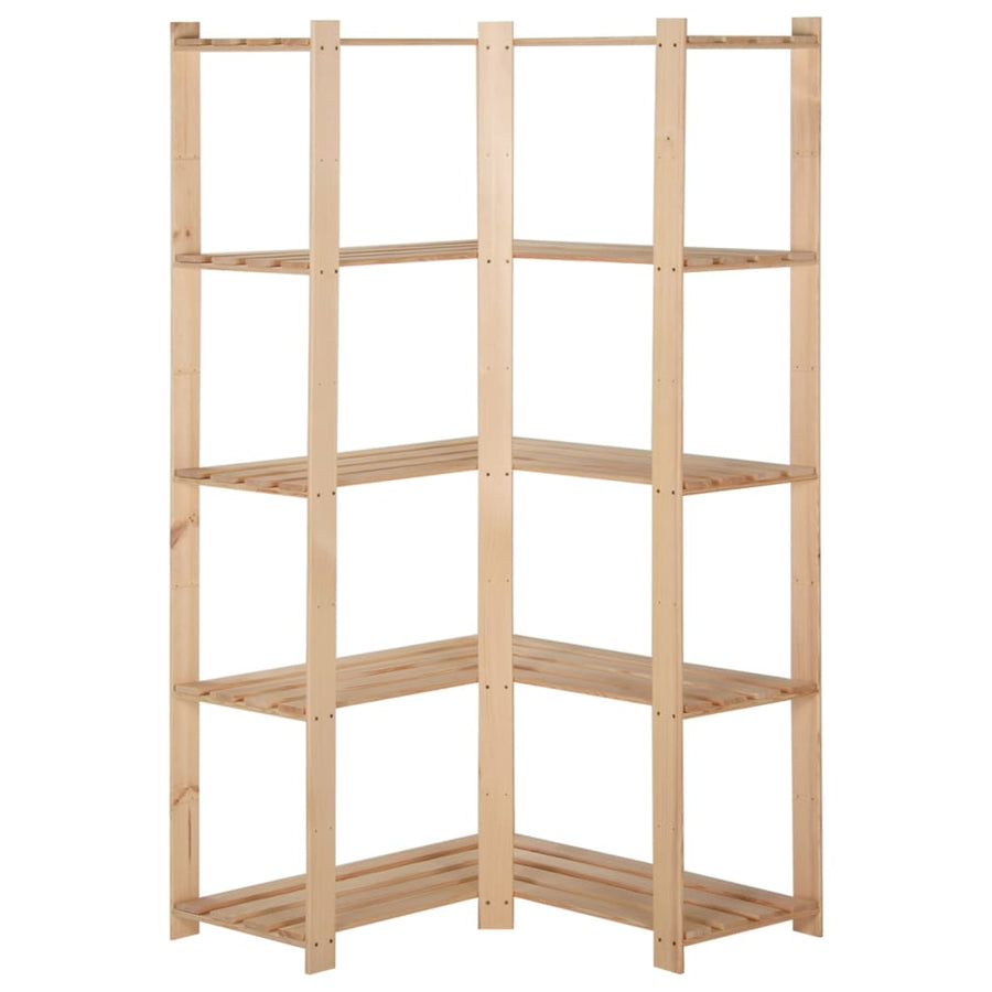 Hoekopbergrek 5-Laags 82,5X82,5X170 Cm Massief Grenenhout