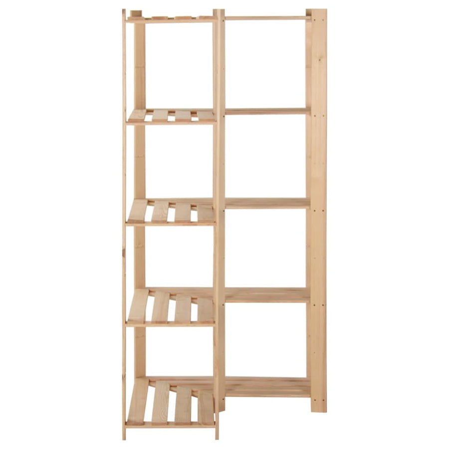 Hoekopbergrek 5-Laags 82,5X82,5X170 Cm Massief Grenenhout