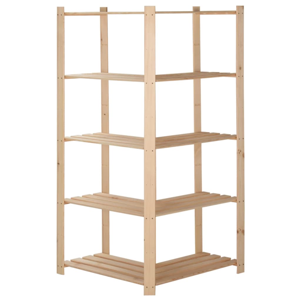 Hoekopbergrek 5-Laags 82,5X82,5X170 Cm Massief Grenenhout