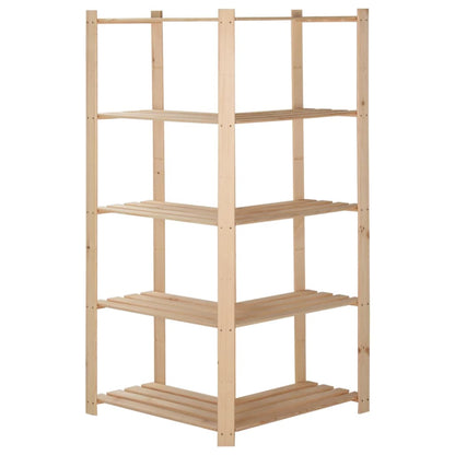 Hoekopbergrek 5-Laags 82,5X82,5X170 Cm Massief Grenenhout