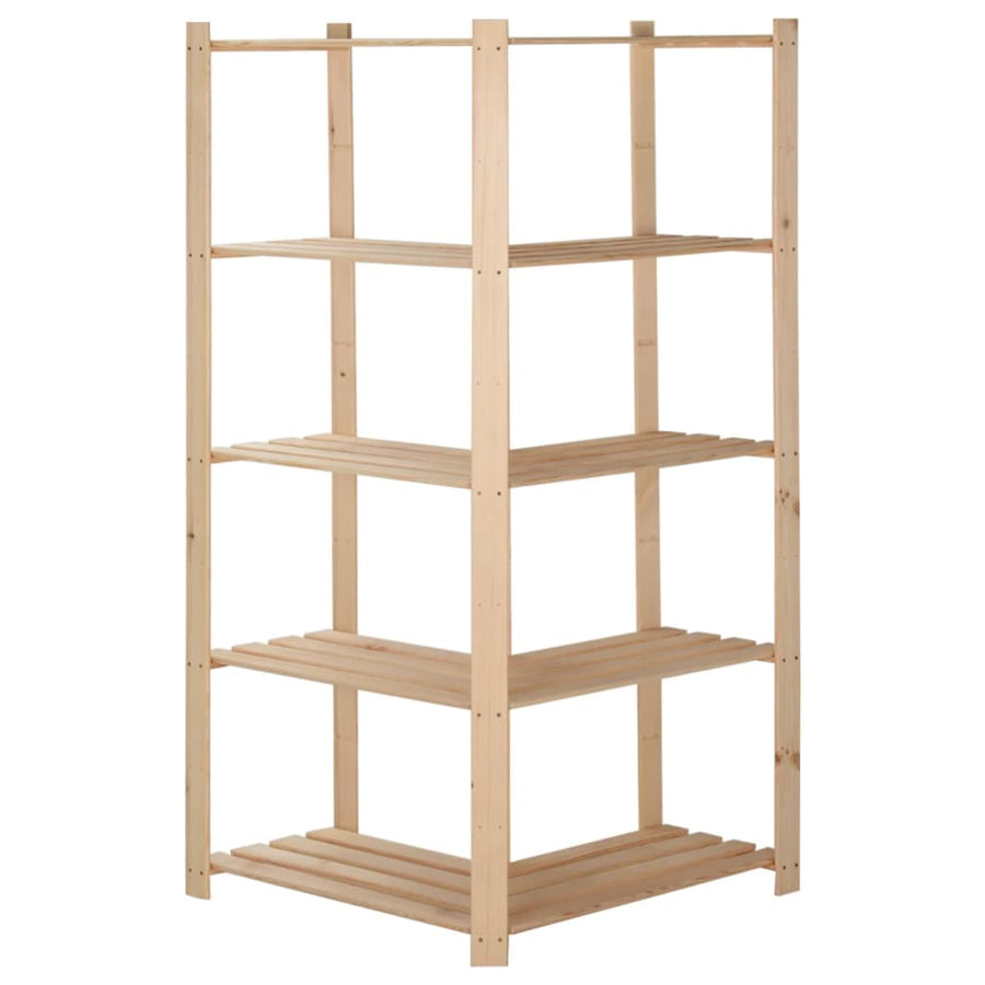 Hoekopbergrek 5-Laags 82,5X82,5X170 Cm Massief Grenenhout