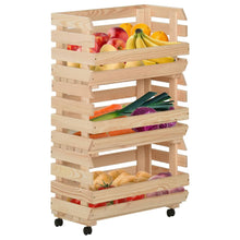 Groentetrolley Massief Grenenhout 37 x 30 x 80 cm