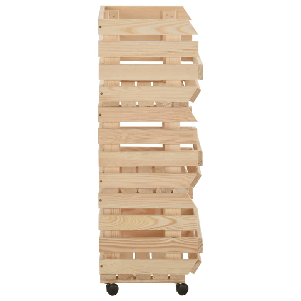 Groentetrolley Massief Grenenhout 37 x 30 x 80 cm
