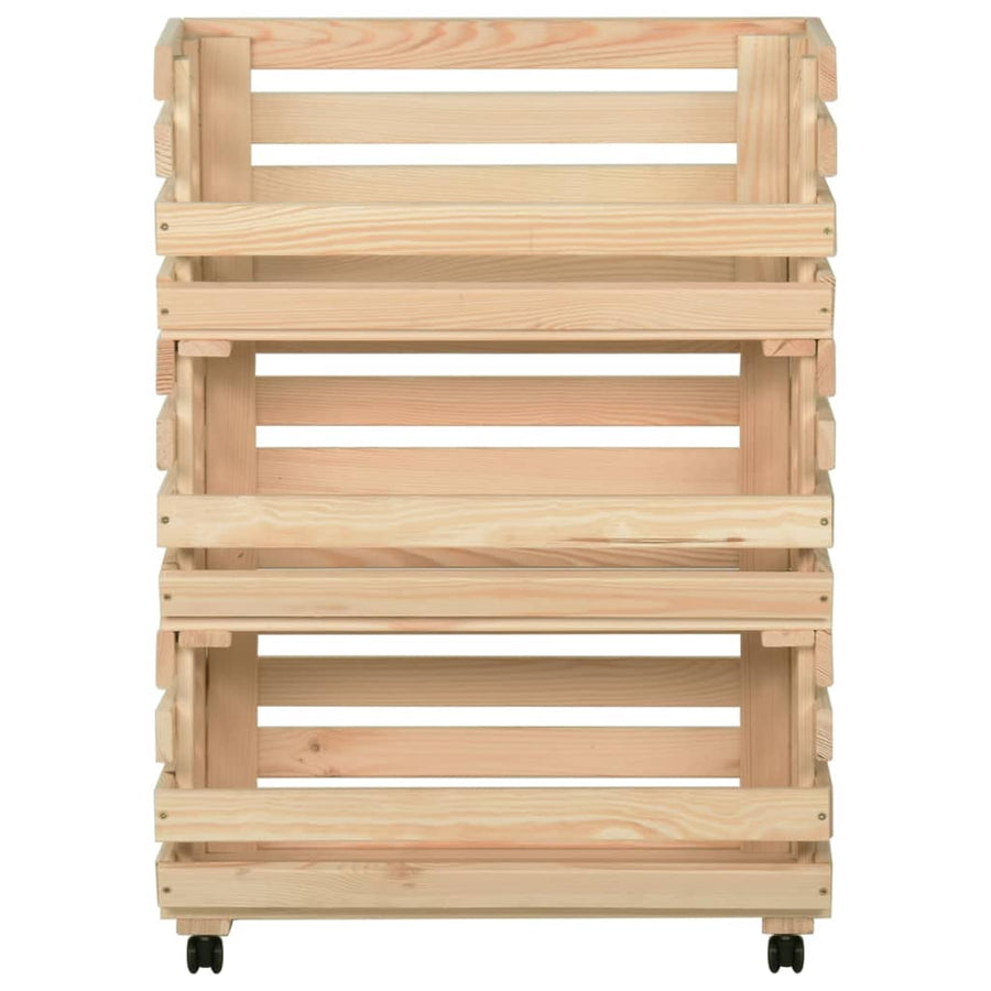 Groentetrolley Massief Grenenhout 57 x 30 x 80 cm