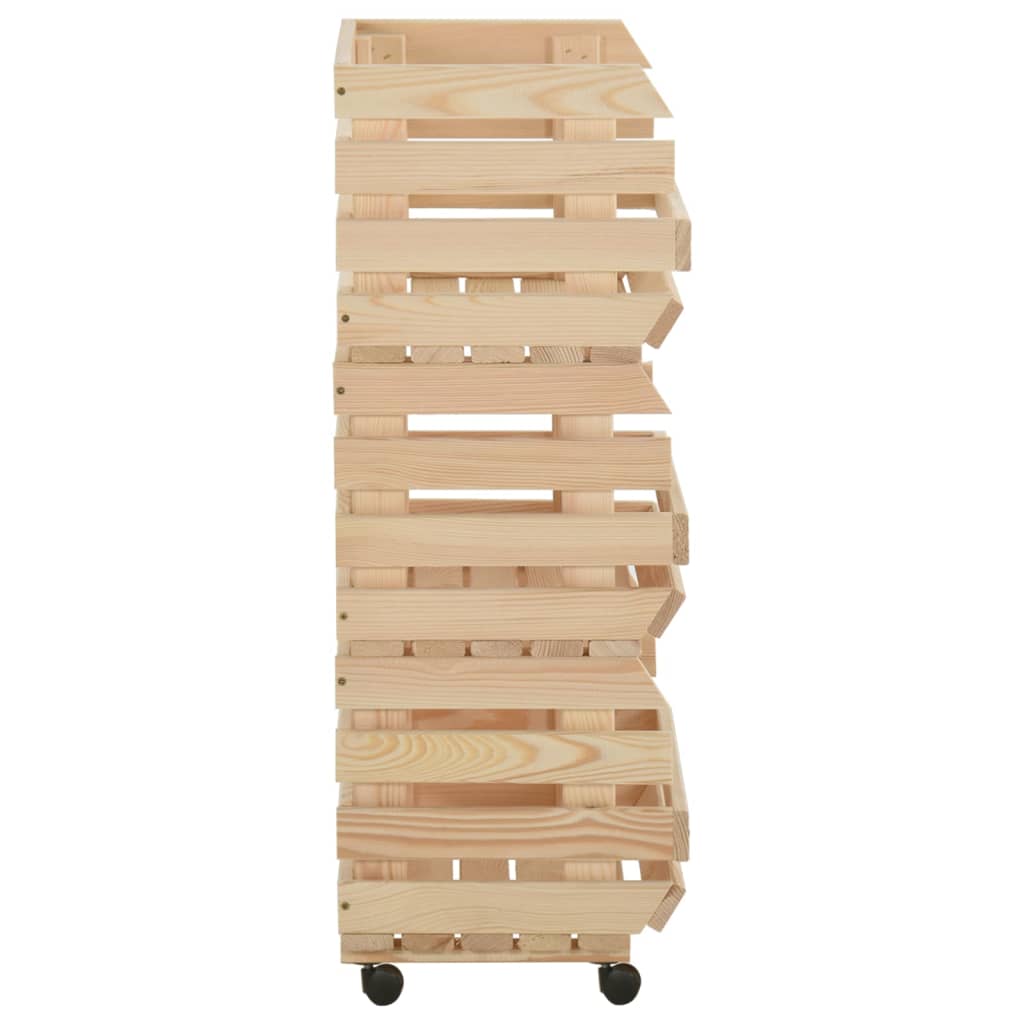 Groentetrolley Massief Grenenhout 57 x 30 x 80 cm