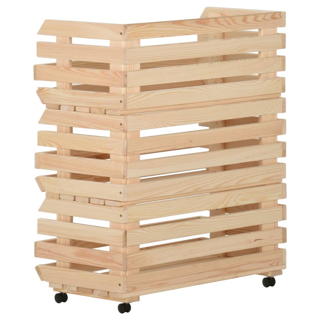 Groentetrolley Massief Grenenhout 77 x 30 x 80 cm