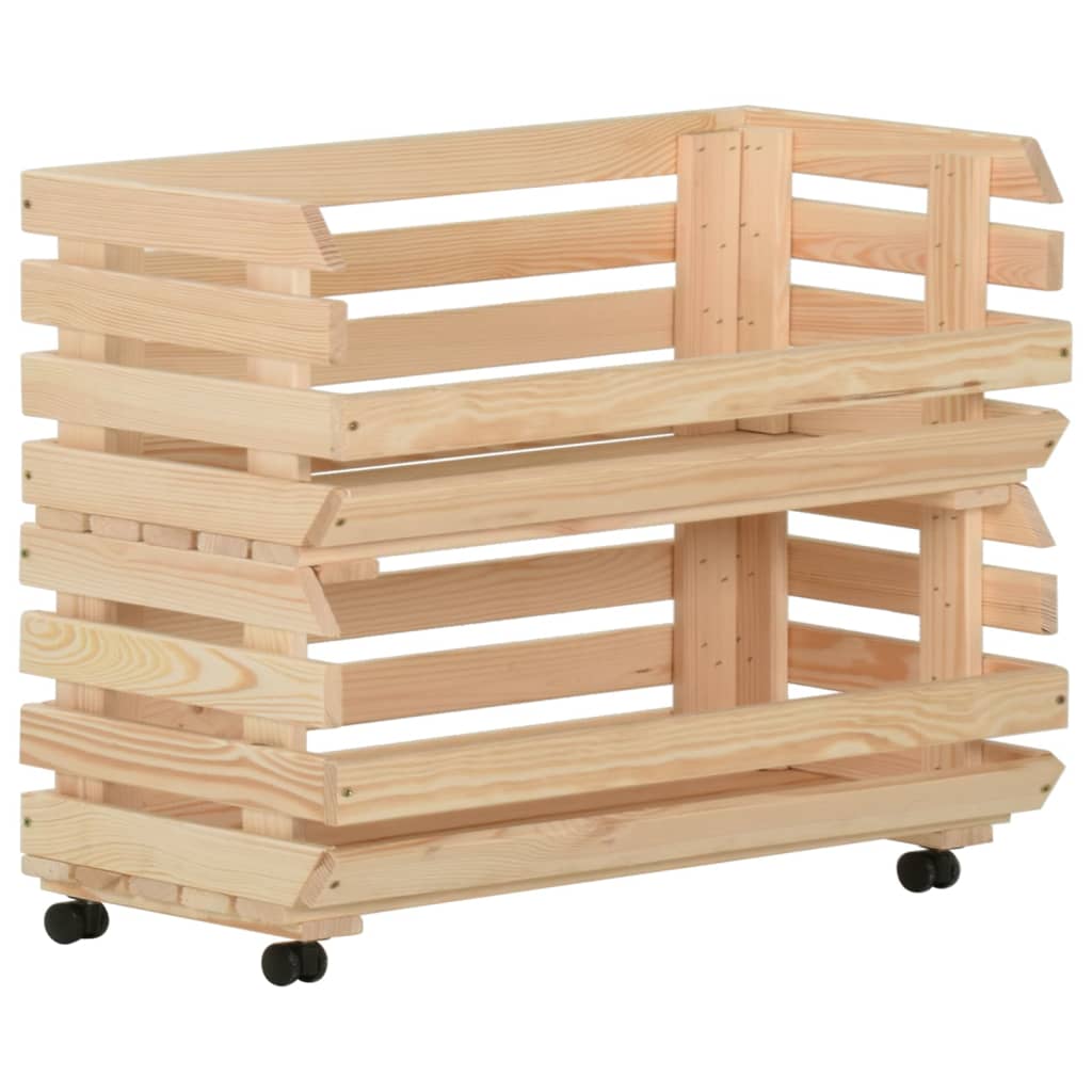 Groentetrolley Massief Grenenhout 77 x 30 x 80 cm