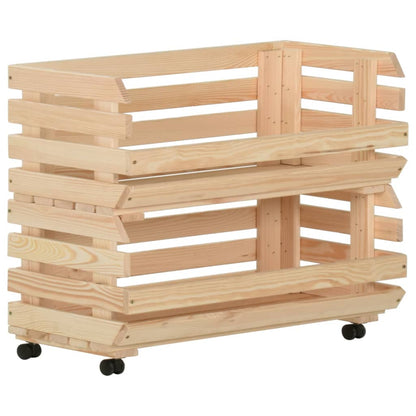 Groentetrolley Massief Grenenhout 77 x 30 x 80 cm