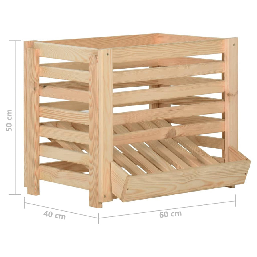 Aardappelkist Massief Grenenhout 60 x 40 x 50 cm