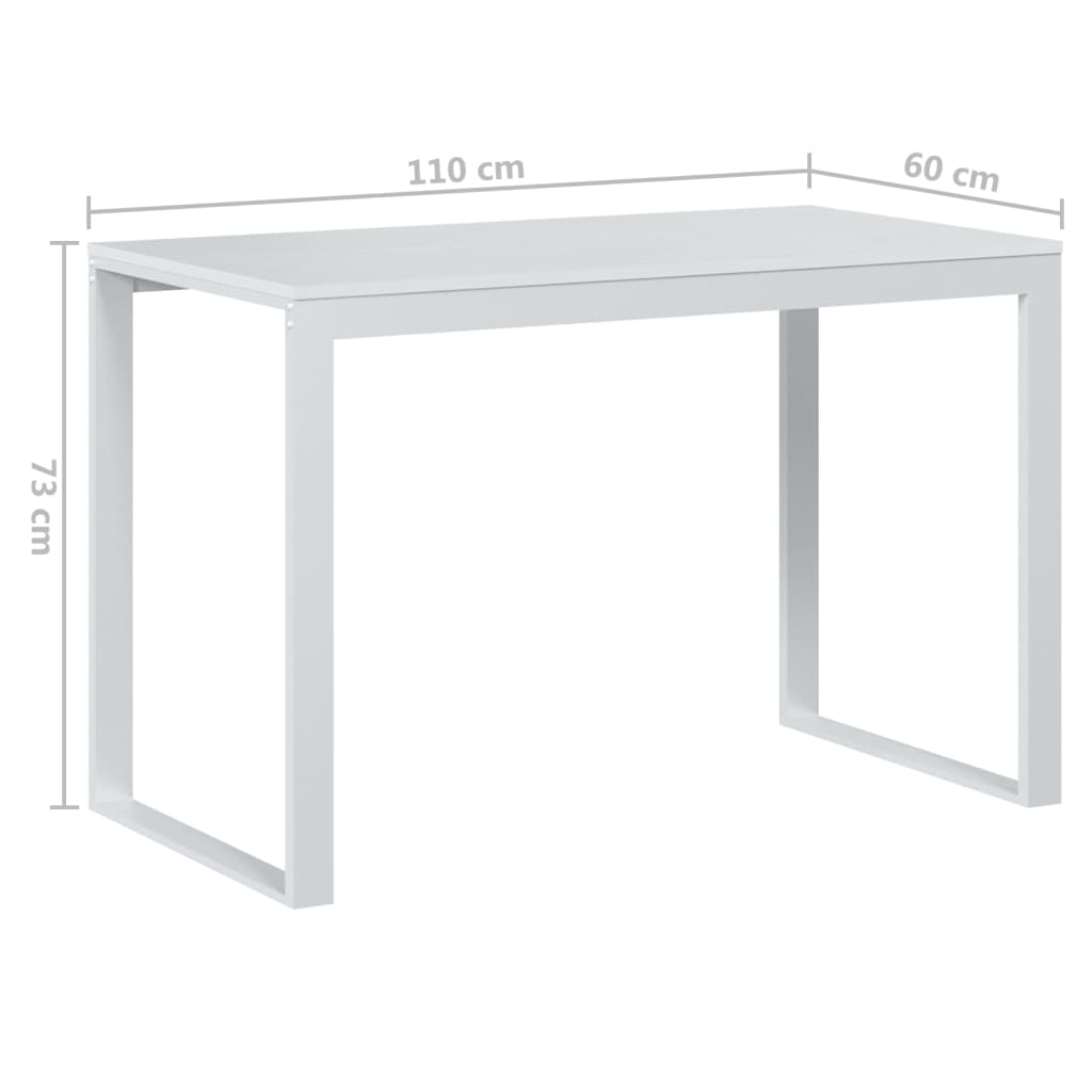 Computerbureau 110x60x73 cm spaanplaat wit