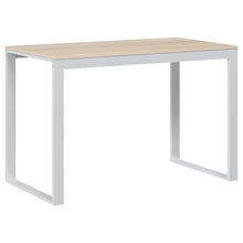 Computerbureau 110x60x73 cm spaanplaat wit en eikenkleurig