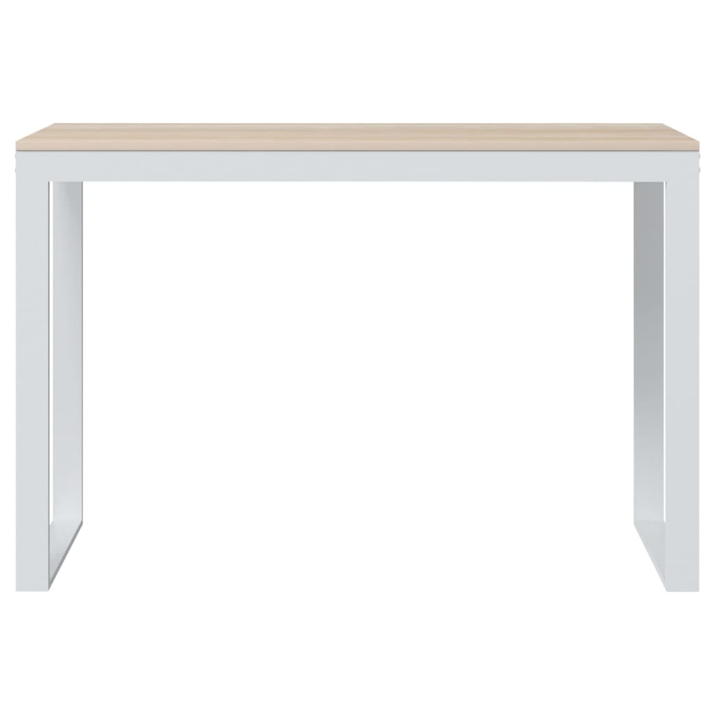 Computerbureau 110x60x73 cm spaanplaat wit en eikenkleurig