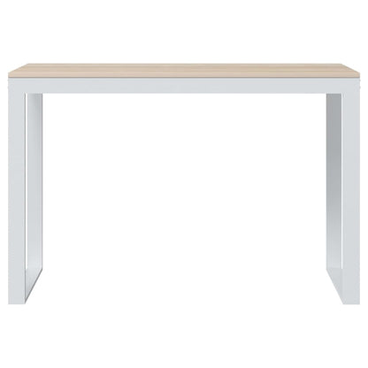 Computerbureau 110x60x73 cm spaanplaat wit en eikenkleurig