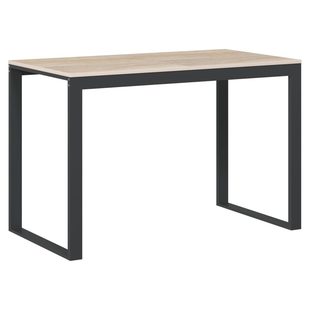 Computerbureau 110x60x73 cm spaanplaat zwart en eikenkleurig