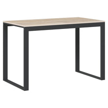 Computerbureau 110x60x73 cm spaanplaat zwart en eikenkleurig