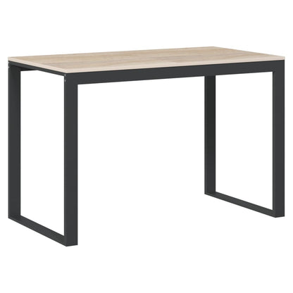 Computerbureau 110x60x73 cm spaanplaat zwart en eikenkleurig