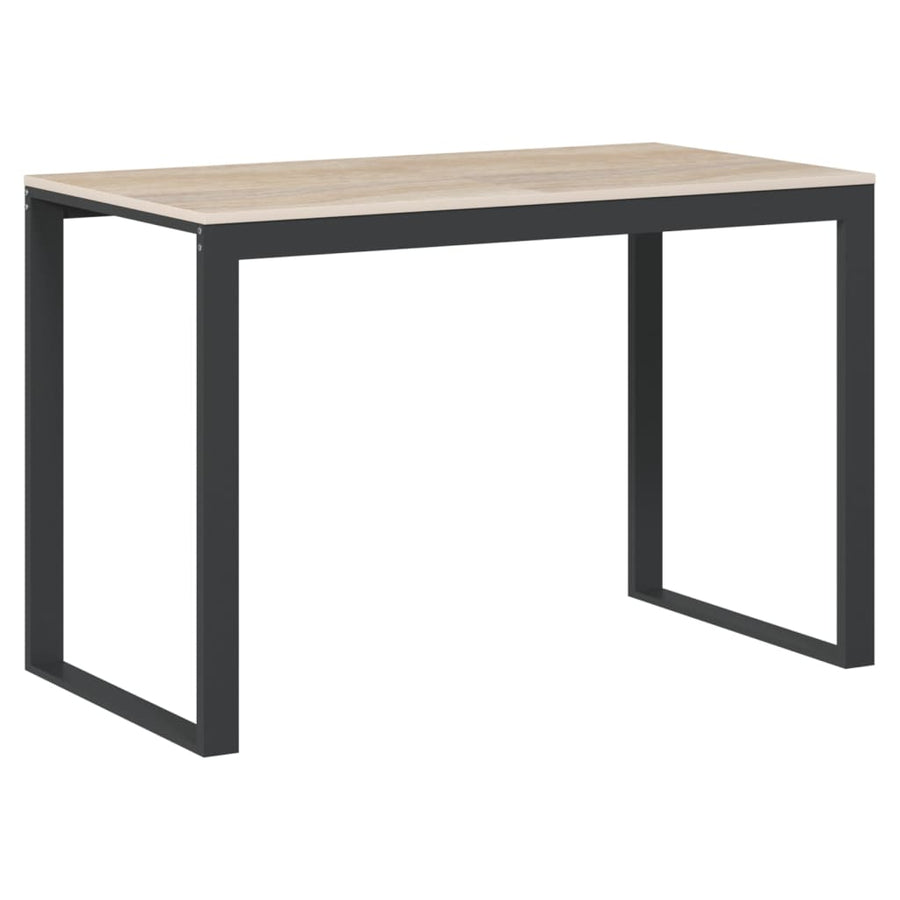 Computerbureau 110x60x73 cm spaanplaat zwart en eikenkleurig